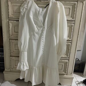 SHEIN White Long Sleeve Dress